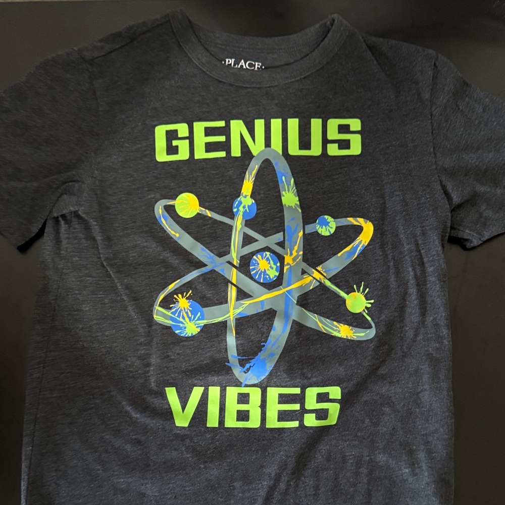 The Children's Place Gray and Green Genius Vibes Tee